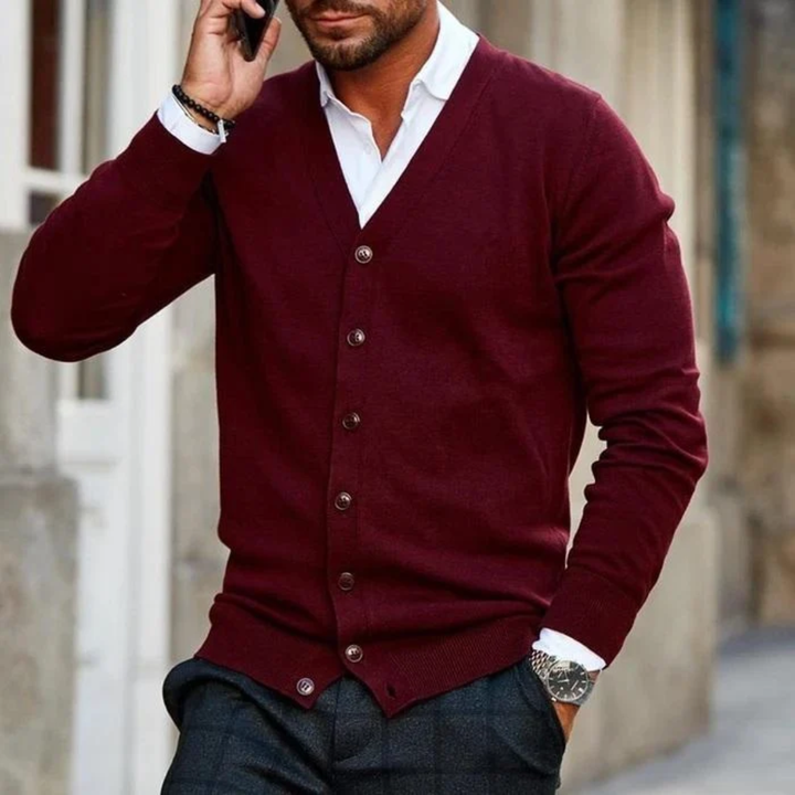 Julian | Elegant V Neck Button Cardigan for Men