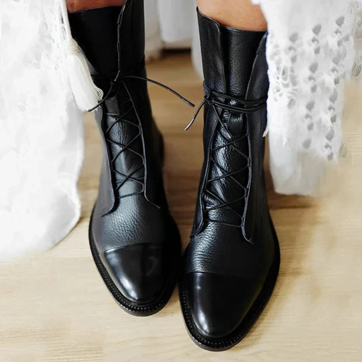 Isla | Elegant Lace Up Leather Boots for Women