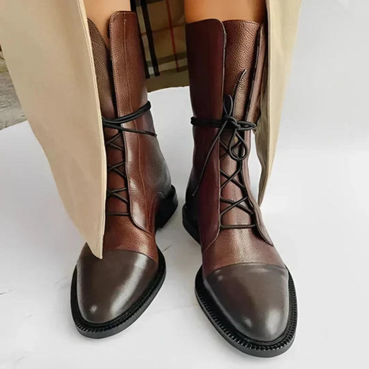 Isla | Elegant Lace Up Leather Boots for Women
