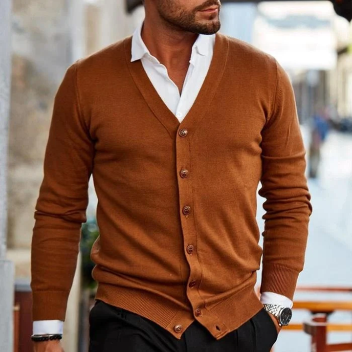 Julian | Elegant V Neck Button Cardigan for Men