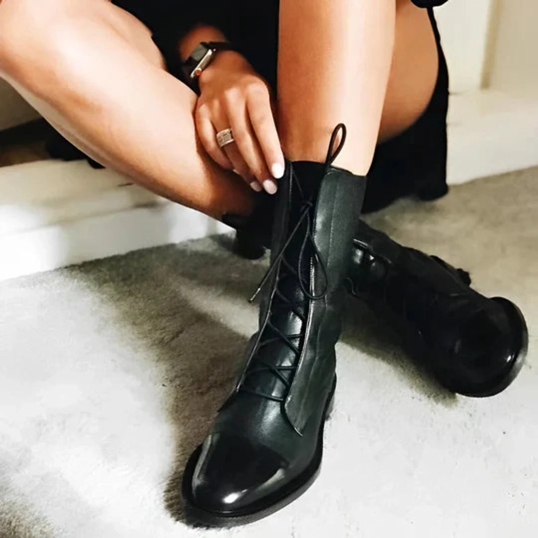 Isla | Elegant Lace Up Leather Boots for Women