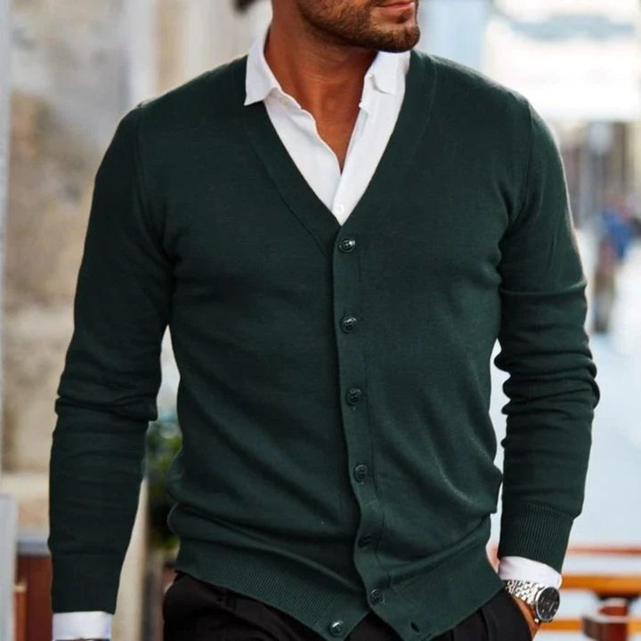 Julian | Elegant V Neck Button Cardigan for Men