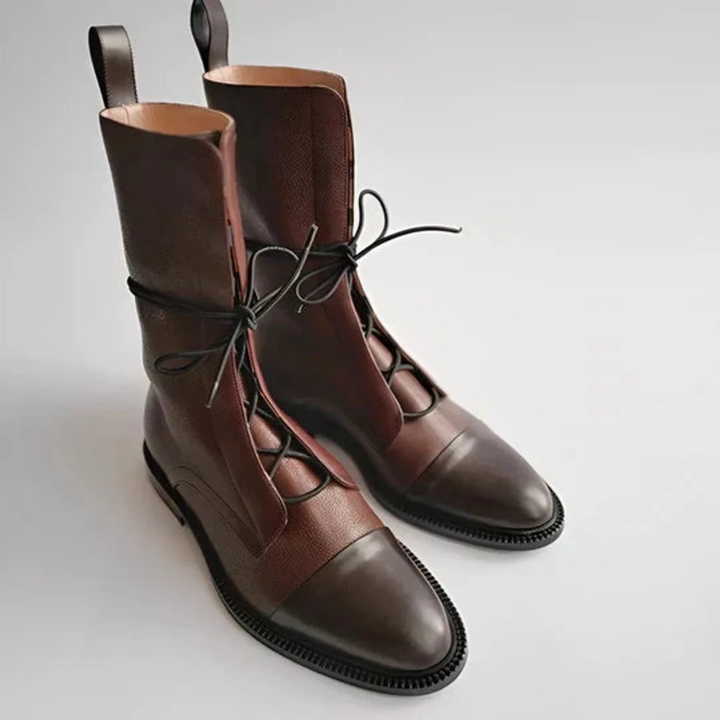 Isla | Elegant Lace Up Leather Boots for Women