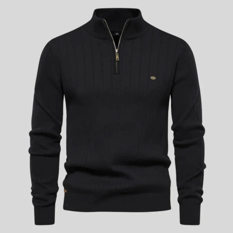 Adrian | Comfortable Quarter Zip Knit Pullover for Men