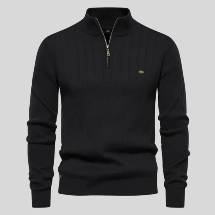 Adrian | Comfortable Quarter Zip Knit Pullover for Men