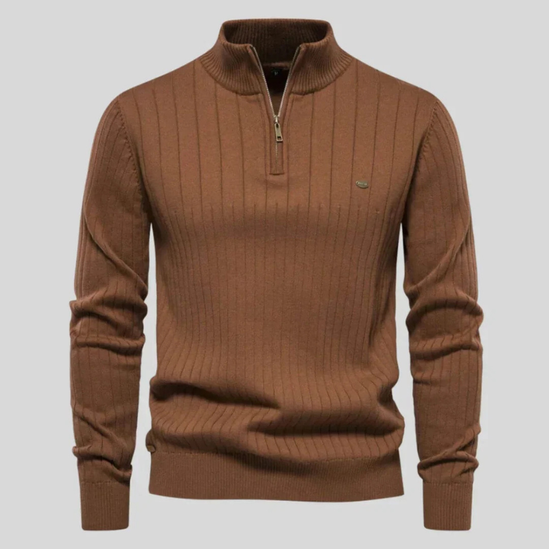 Adrian | Comfortable Quarter Zip Knit Pullover for Men