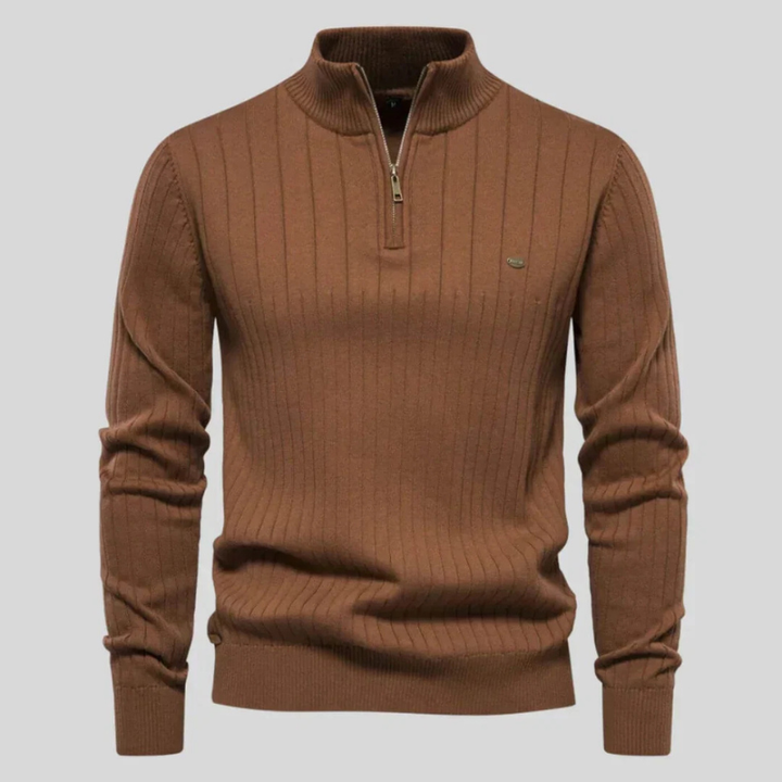 Adrian | Comfortable Quarter Zip Knit Pullover for Men