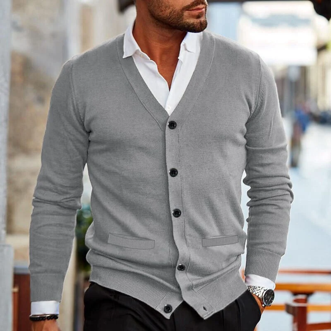 Julian | Elegant V Neck Button Cardigan for Men