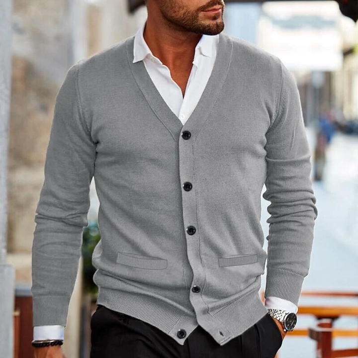 Julian | Elegant V Neck Button Cardigan for Men