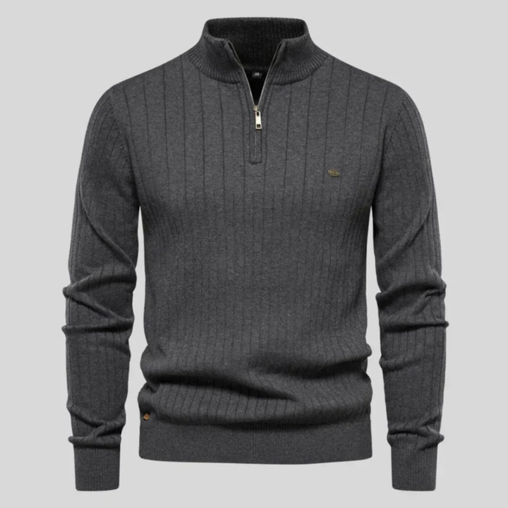 Adrian | Comfortable Quarter Zip Knit Pullover for Men