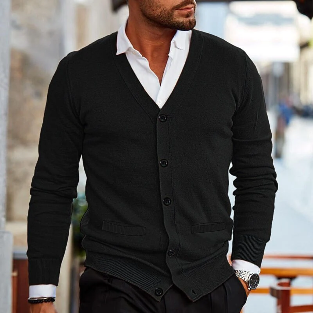 Julian | Elegant V Neck Button Cardigan for Men