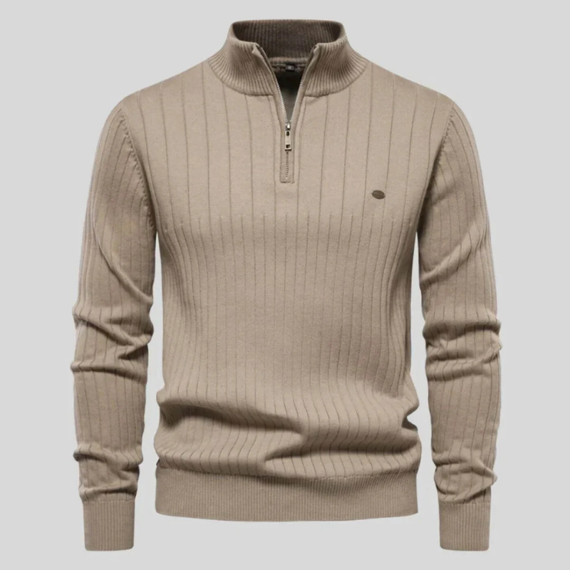 Adrian | Comfortable Quarter Zip Knit Pullover for Men