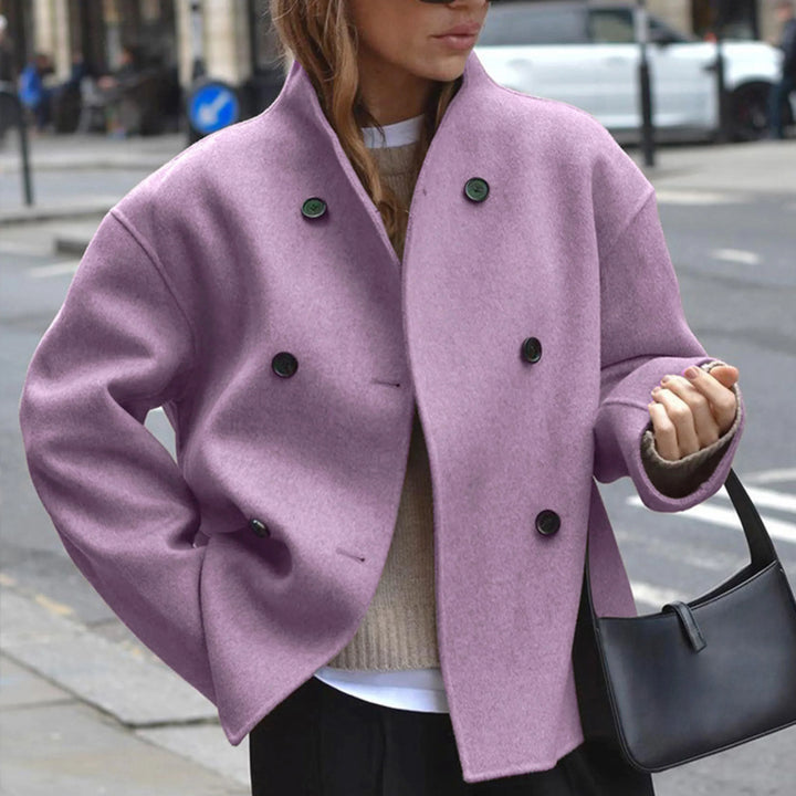 Ruth | Double-Breasted Cropped Wool Coat Jacket