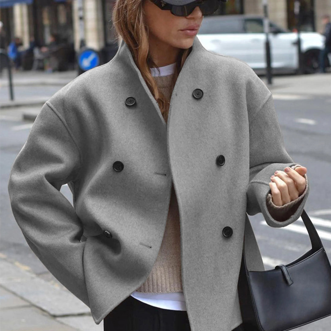 Ruth | Double-Breasted Cropped Wool Coat Jacket