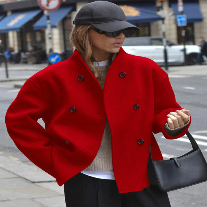 Ruth | Double-Breasted Cropped Wool Coat Jacket