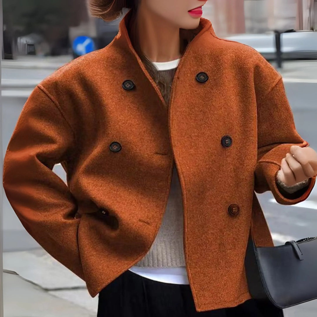 Ruth | Double-Breasted Cropped Wool Coat Jacket