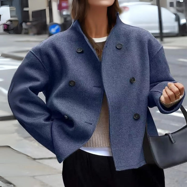 Ruth | Double-Breasted Cropped Wool Coat Jacket
