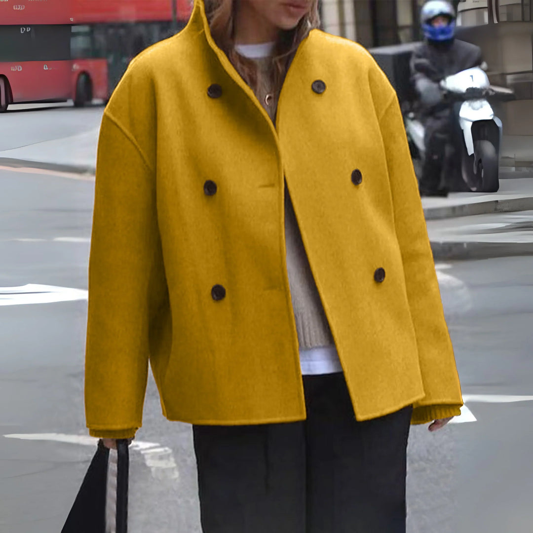 Ruth | Double-Breasted Cropped Wool Coat Jacket