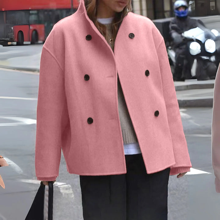 Ruth | Double-Breasted Cropped Wool Coat Jacket
