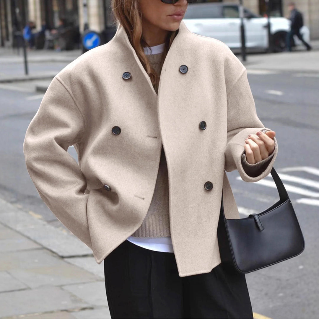 Ruth | Double-Breasted Cropped Wool Coat Jacket